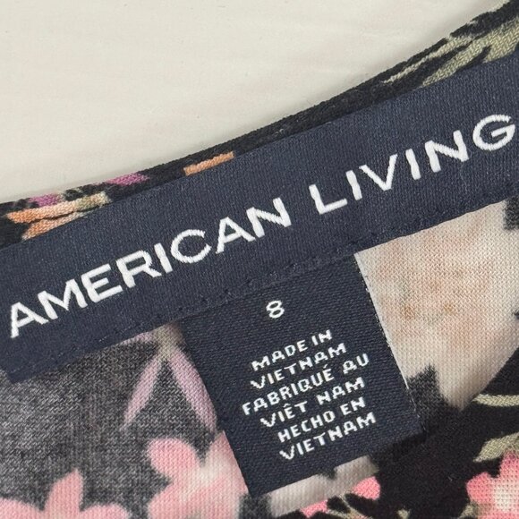 American Living Womens Black Floral Dress Size 8 - Picture 12 of 16